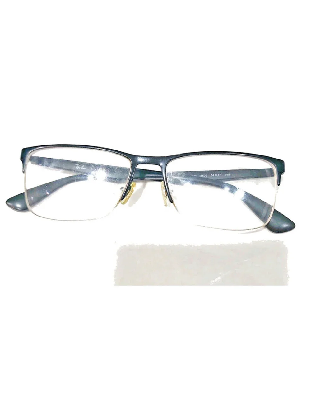 Ray Ban RB6335 2503 Black Metal Rectangle Eyeglasses Frame 54-17 145 VG